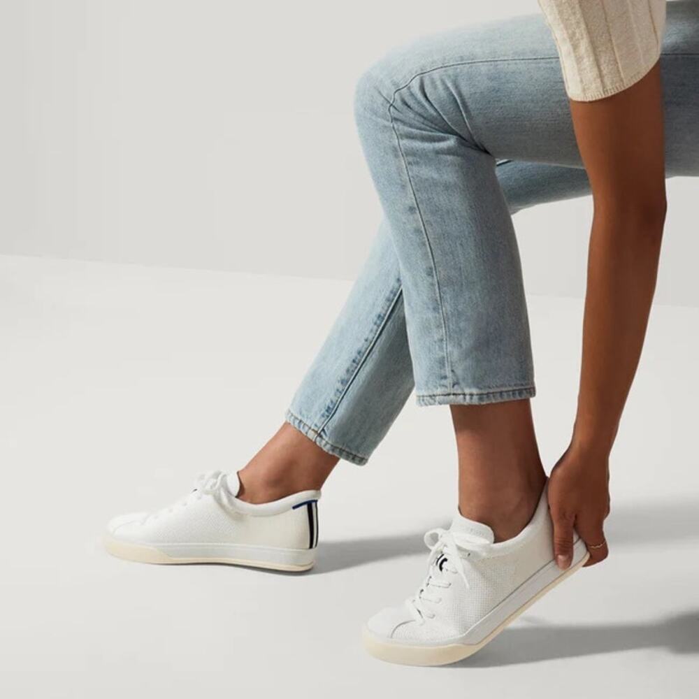 Rothy’s The Lace Up Sneaker in Bright White Women’s Size 8